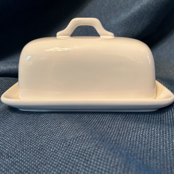 Rae Dunn Artisan Collection Cream Glazed Ceramic "BRUNCH" Butter Dish by Magenta - Picture 4 of 7